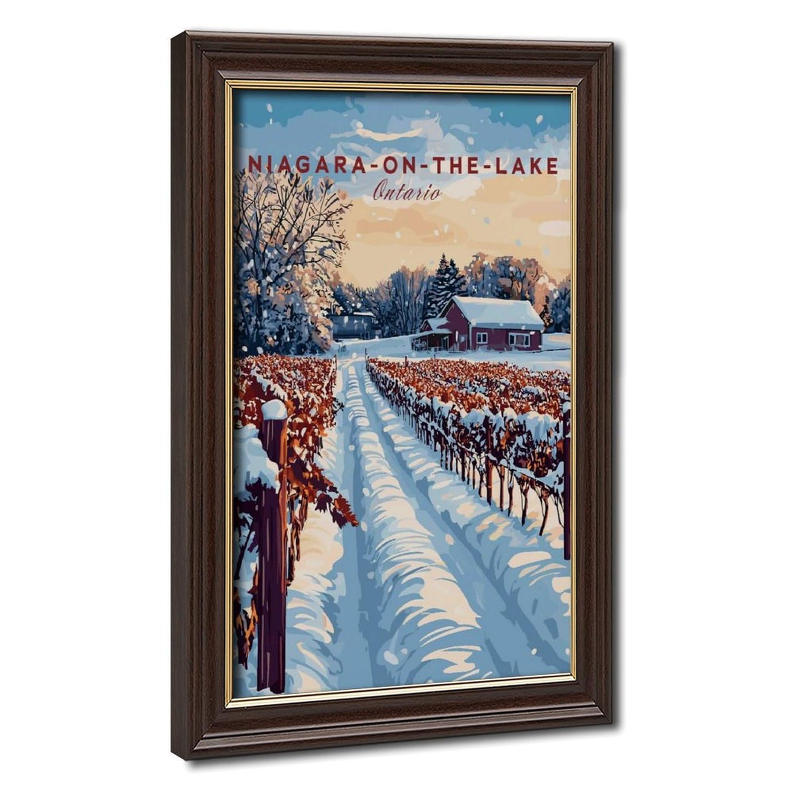 Bareronor Mokume Gane Frame-Style Canada Vineyard Canvas Poster For Office Decor Gift