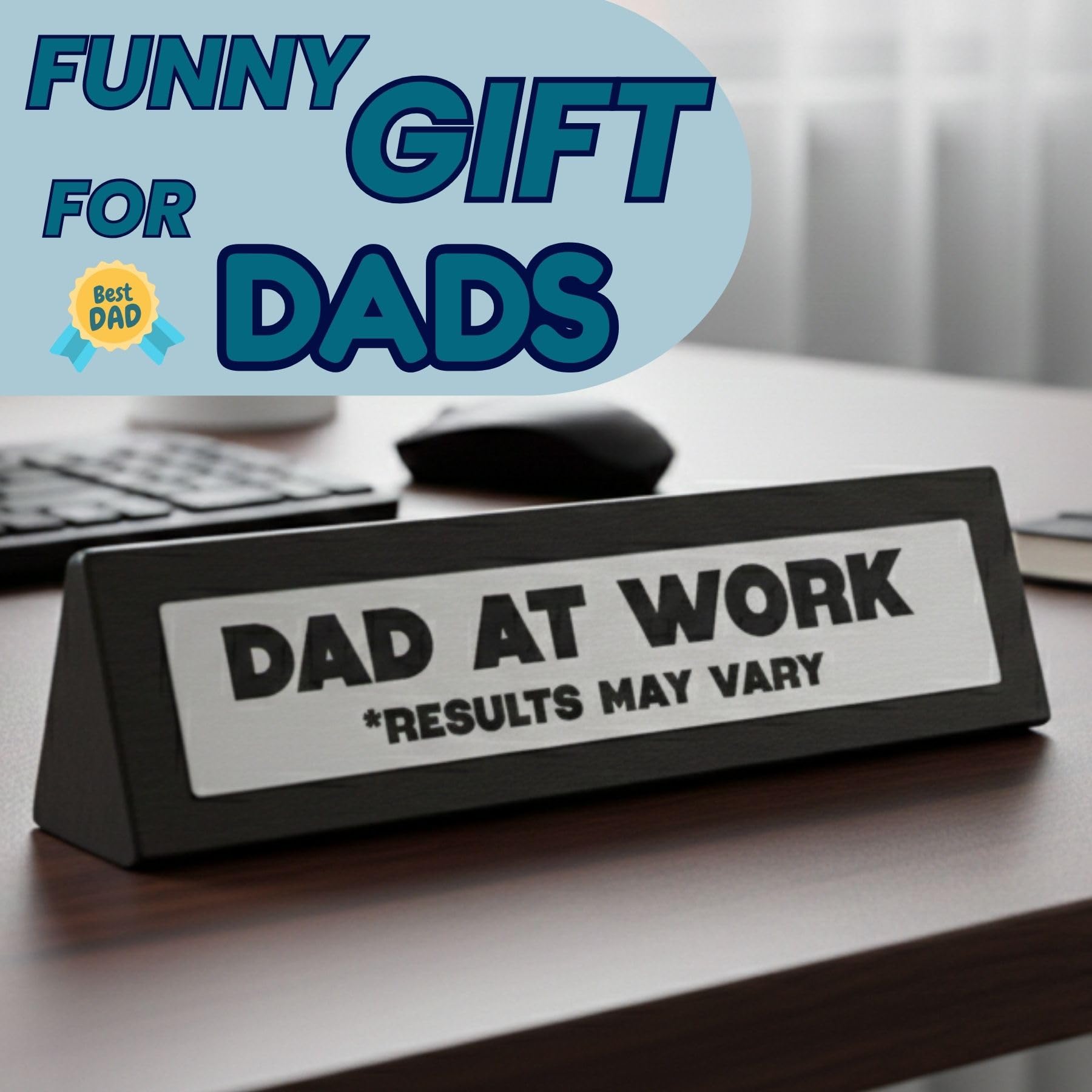 Boxer Gifts Dad at Work Desk Sign - Funny Birthday Present for Dads from Son or Daughter Father’s Day, Christmas - Image 3