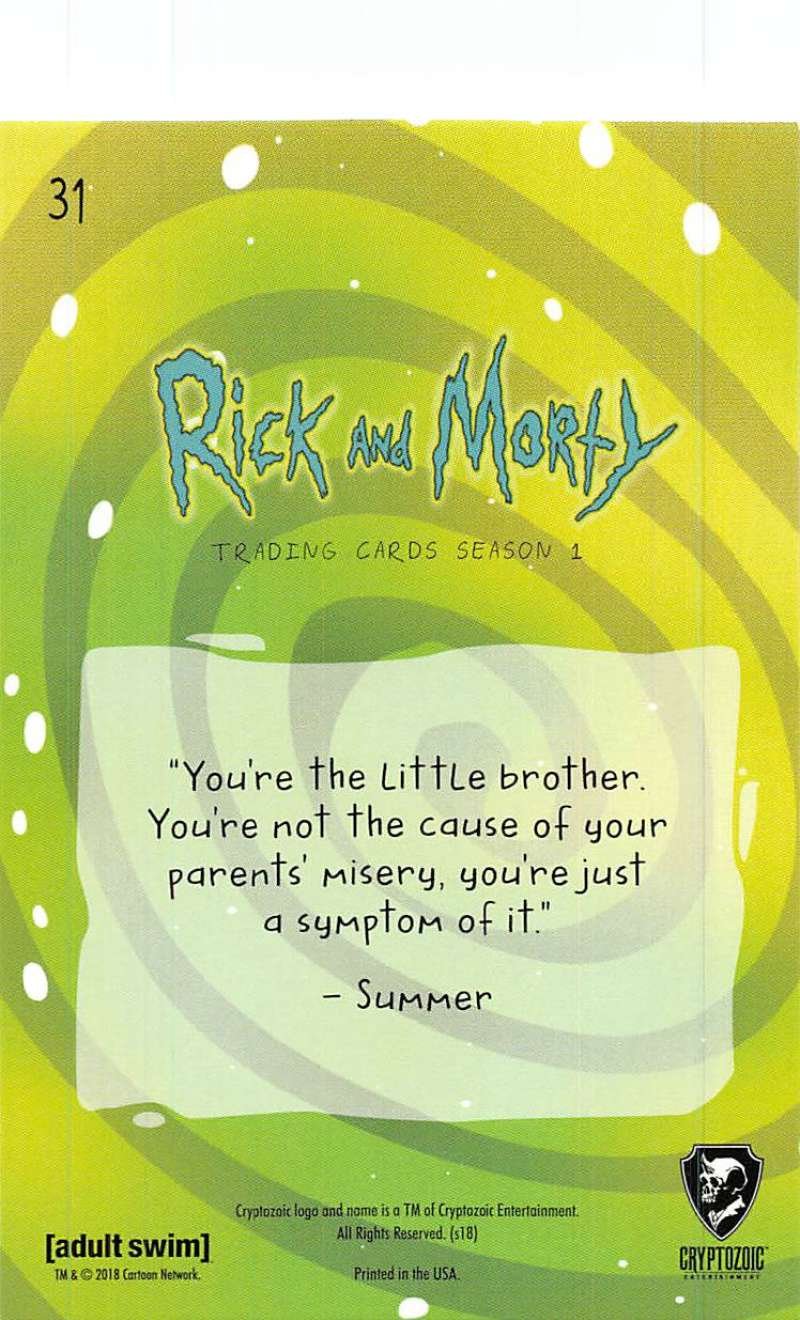 2018 Cryptozoic Rick and Morty Season 1 Trading Cards #31 Symptom Trading  Card in Raw (NM Near Mint or Better) Condition at Amazon's Entertainment  Collectibles Store