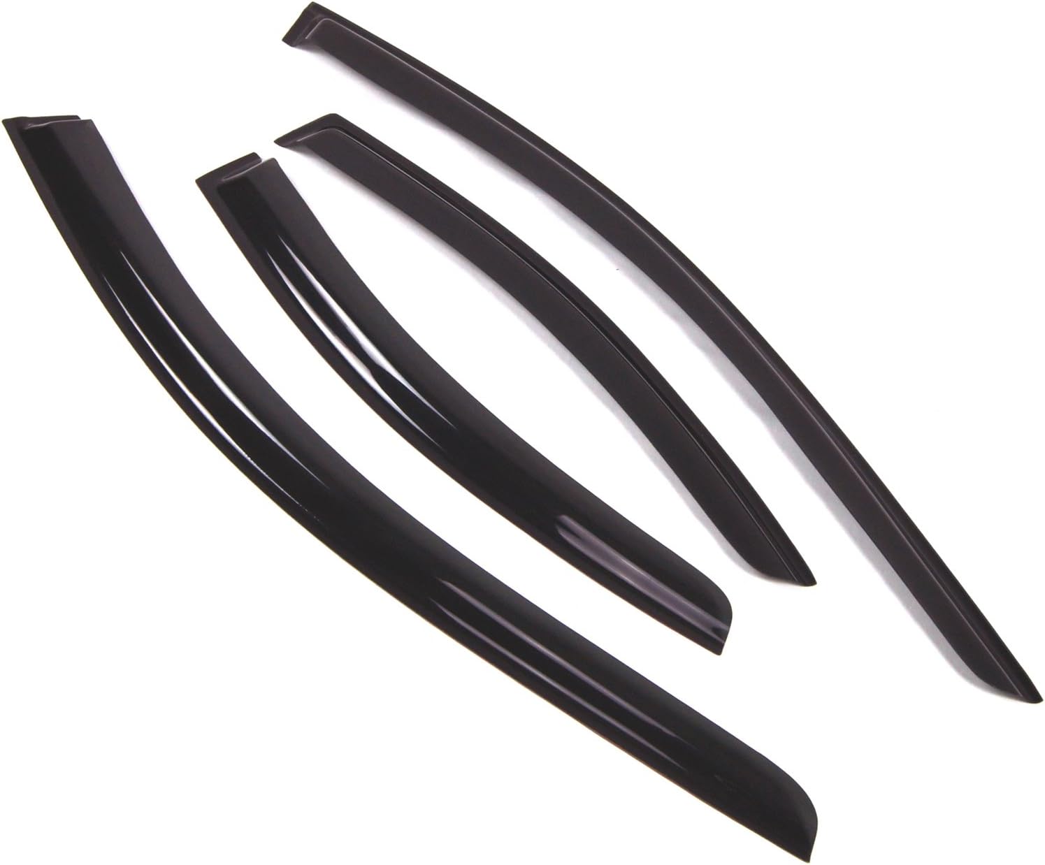 TuningPros Outside Mount Window Vent Visors Rain Guards Compatible with Volvo S60 2001-2011 | Side Window Wind Deflectors Rain Shields | Smoke Tinted, 4 Pcs Set, DGWV-486 For Volvo S60 2001-2011 Smoke Tinted