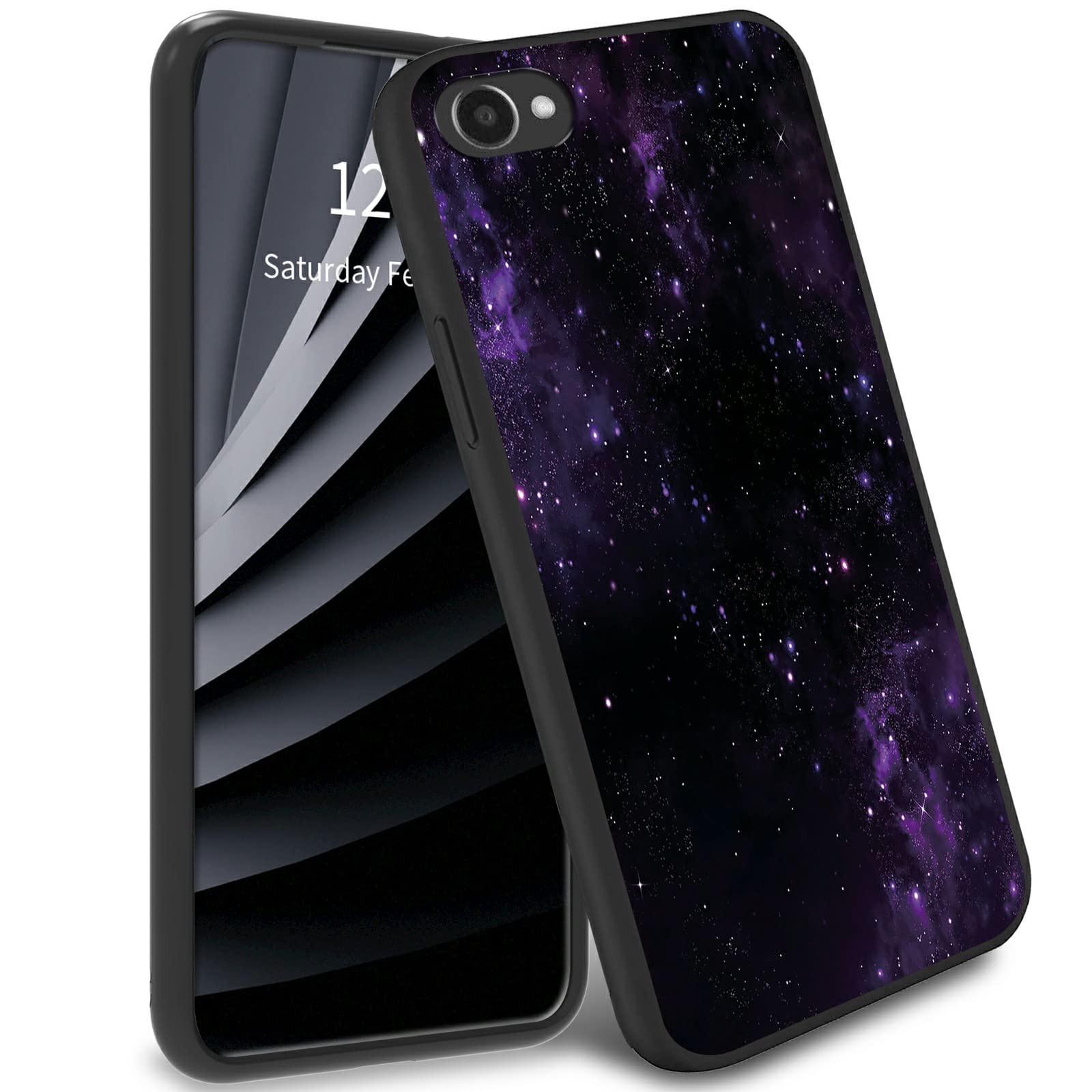 Slim Case for Orbic Joy RC608L, for Orbic Joy TPU Bumper Phone Case with Purple Galaxy Design, Soft Rubber Silicone Full Body Protection Cover for Orbic Joy RC608L