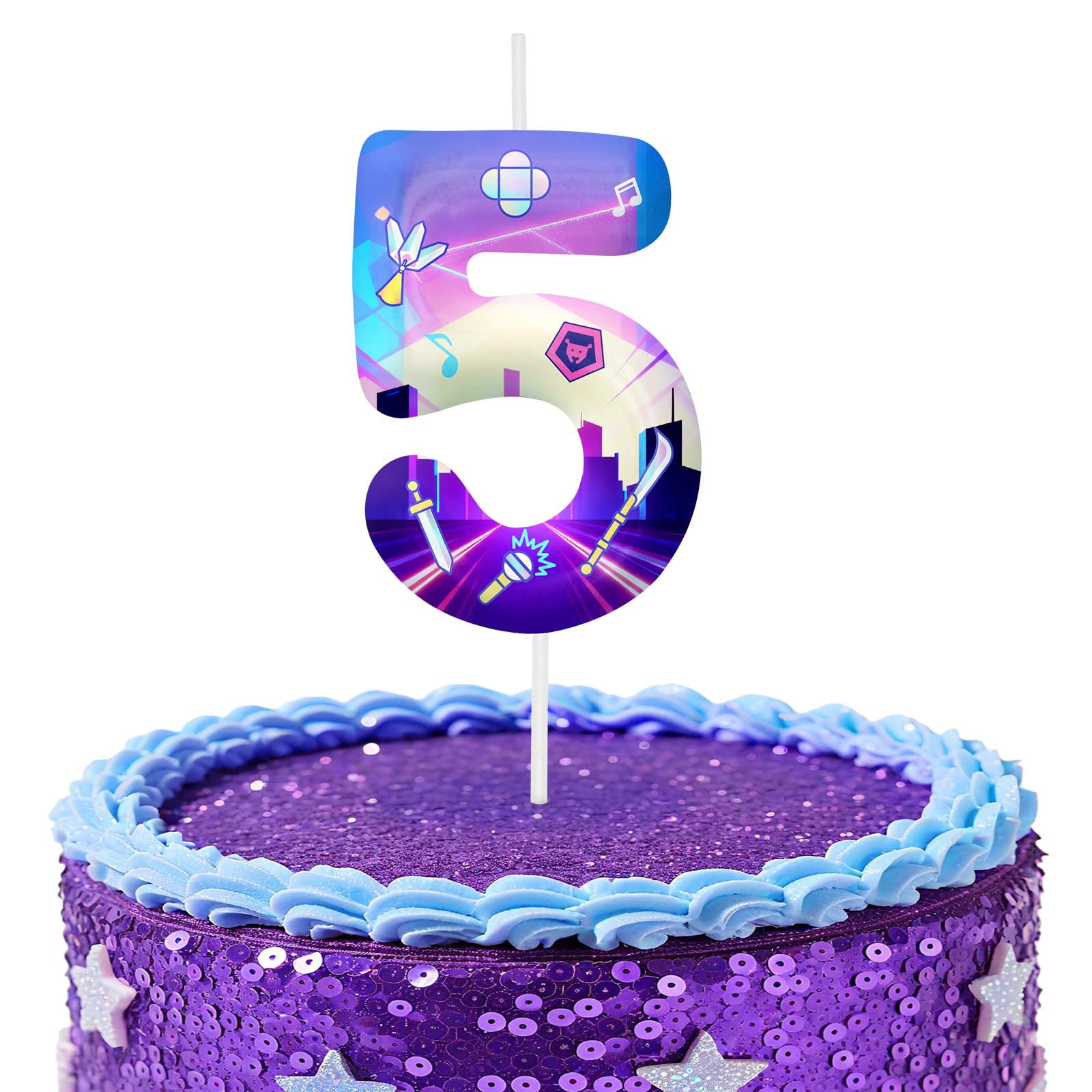 Kpop Number 5 Birthday Candles for Birthday Decorations and Cake Topper