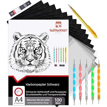 100 Sheets Black Carbon Paper Transfer Paper Drawing Drafts with Carbon Paper Tracing Paper Graphite Paper in Premium Quality Carbon Paper