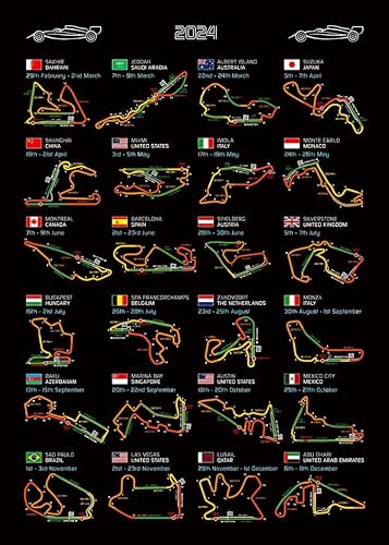 Rompecabezas para adultos y niños, 1000 piezas, carreras de Fórmula 1 F1 2024, juego familiar de rompecabezas grande, regalo educativo para niños y