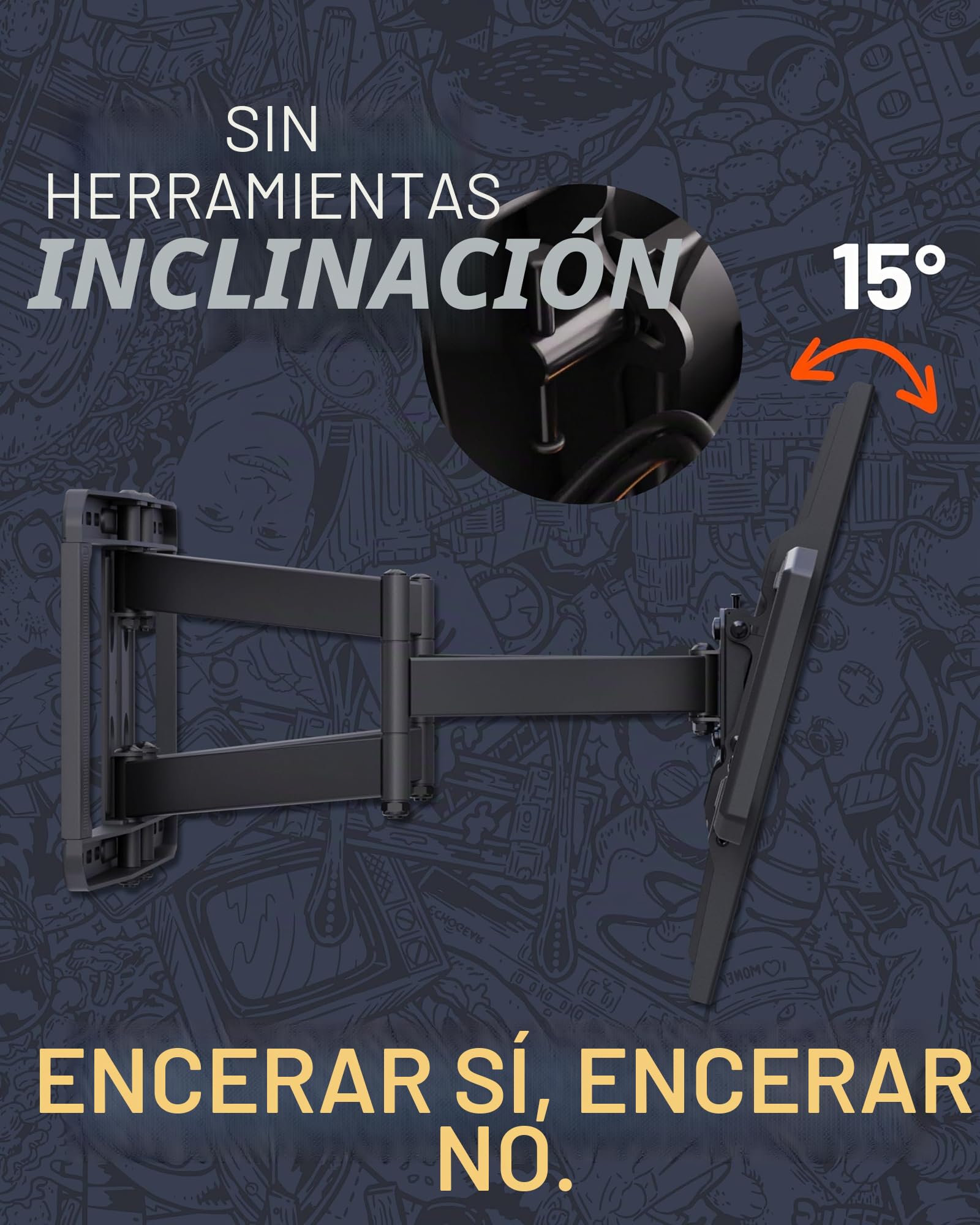 ECHOGEAR MaxMotion - Soporte de Pared para televisores Grandes de hasta 90 Pulgadas, Movimiento Completo con Giro, inclinación y extensión Suaves, diseño Universal Que Funciona con Samsung, Vizio y