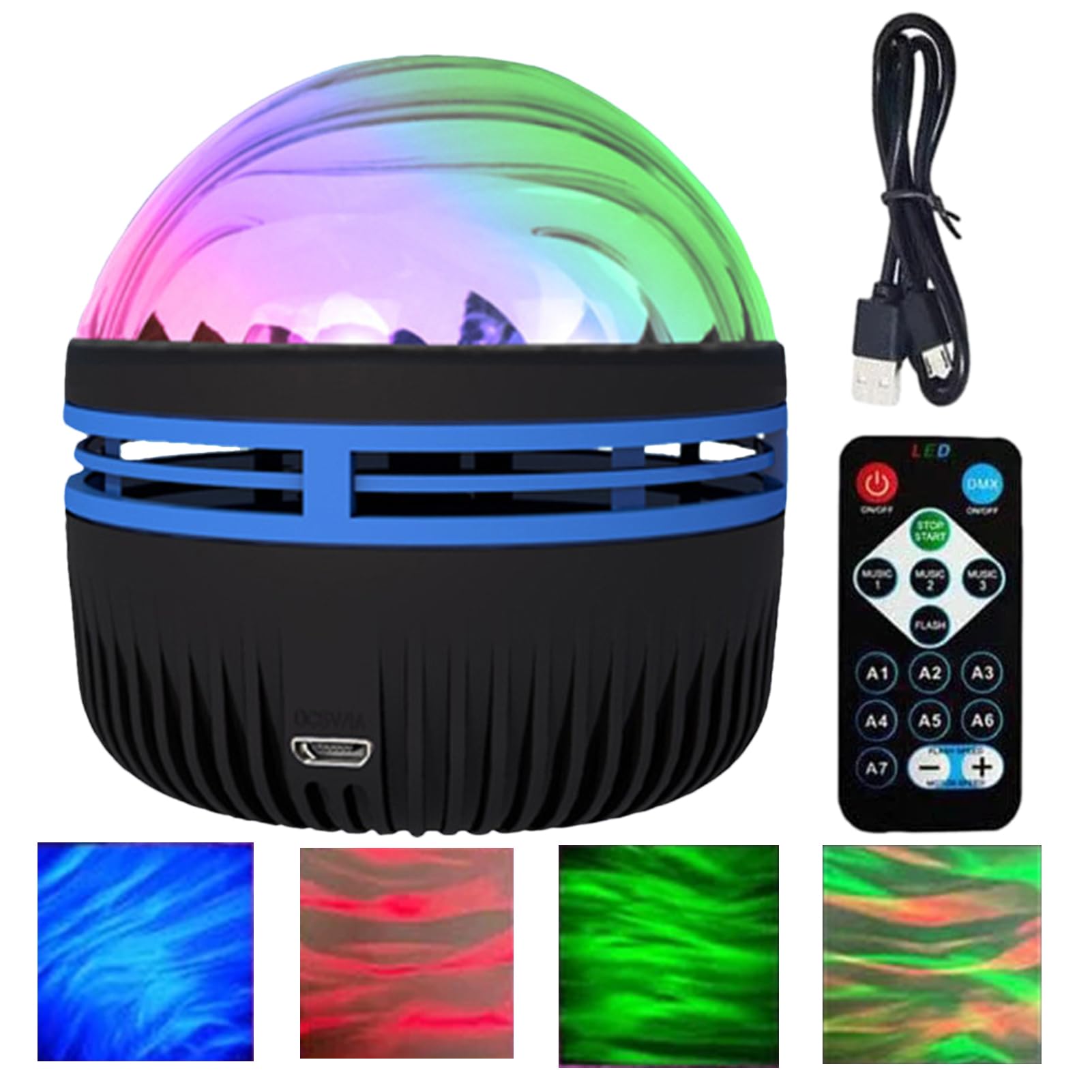 TAOLE Northern Lights Wa-ve Projector, 2 in 1 Lamp Colour Changing Night Light Remote Control Bedroom Lamp Lighting, Aesthetic Room Decor Gifts for Teen