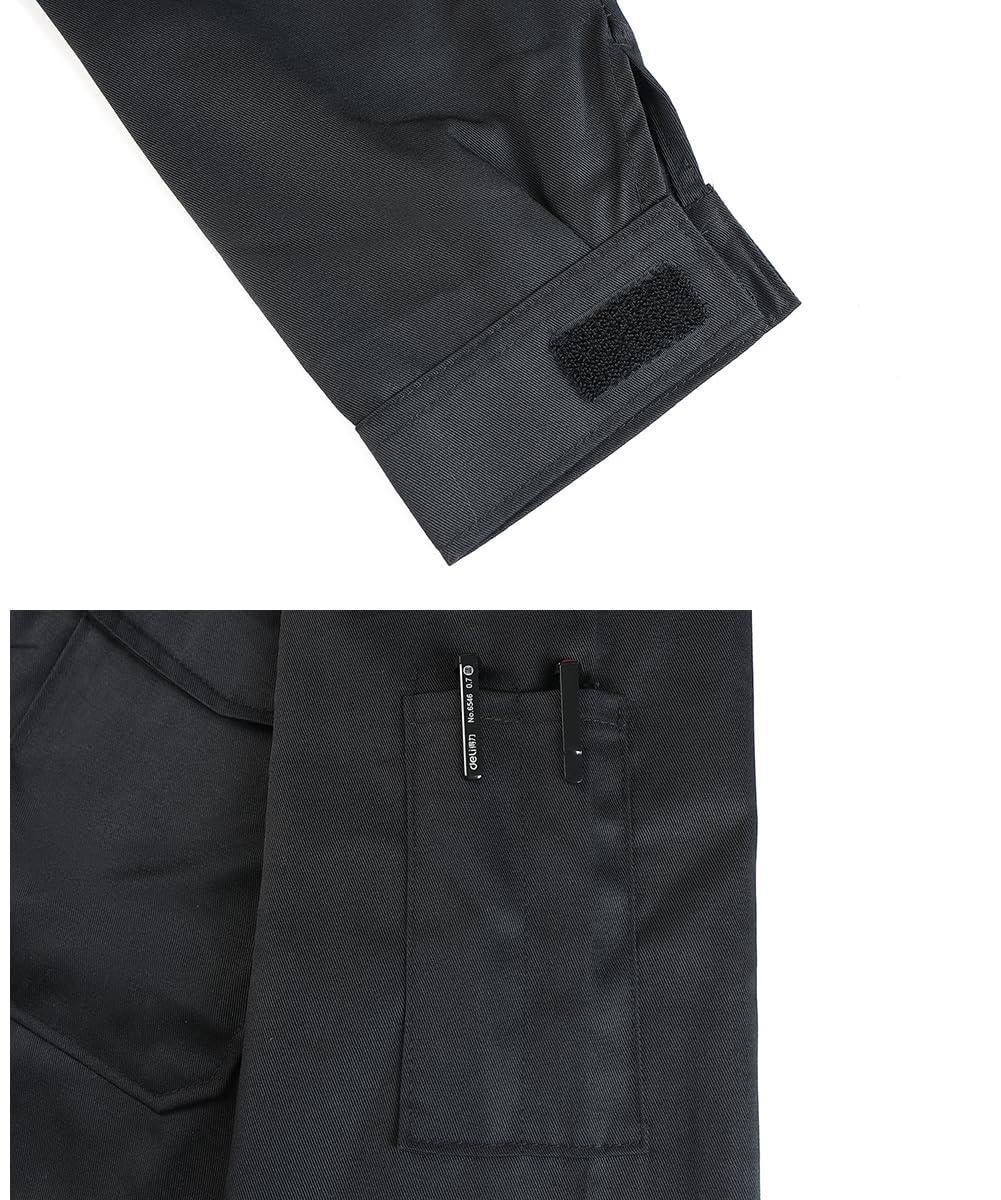 Hombre Mono de Trabajo Multibolsillos Reflectante Traje de Trabajo Manga Larga Mono Trabajo Mujer Alta Visibilidad Ropa de Trabajo para Mecánicos Carpinteros