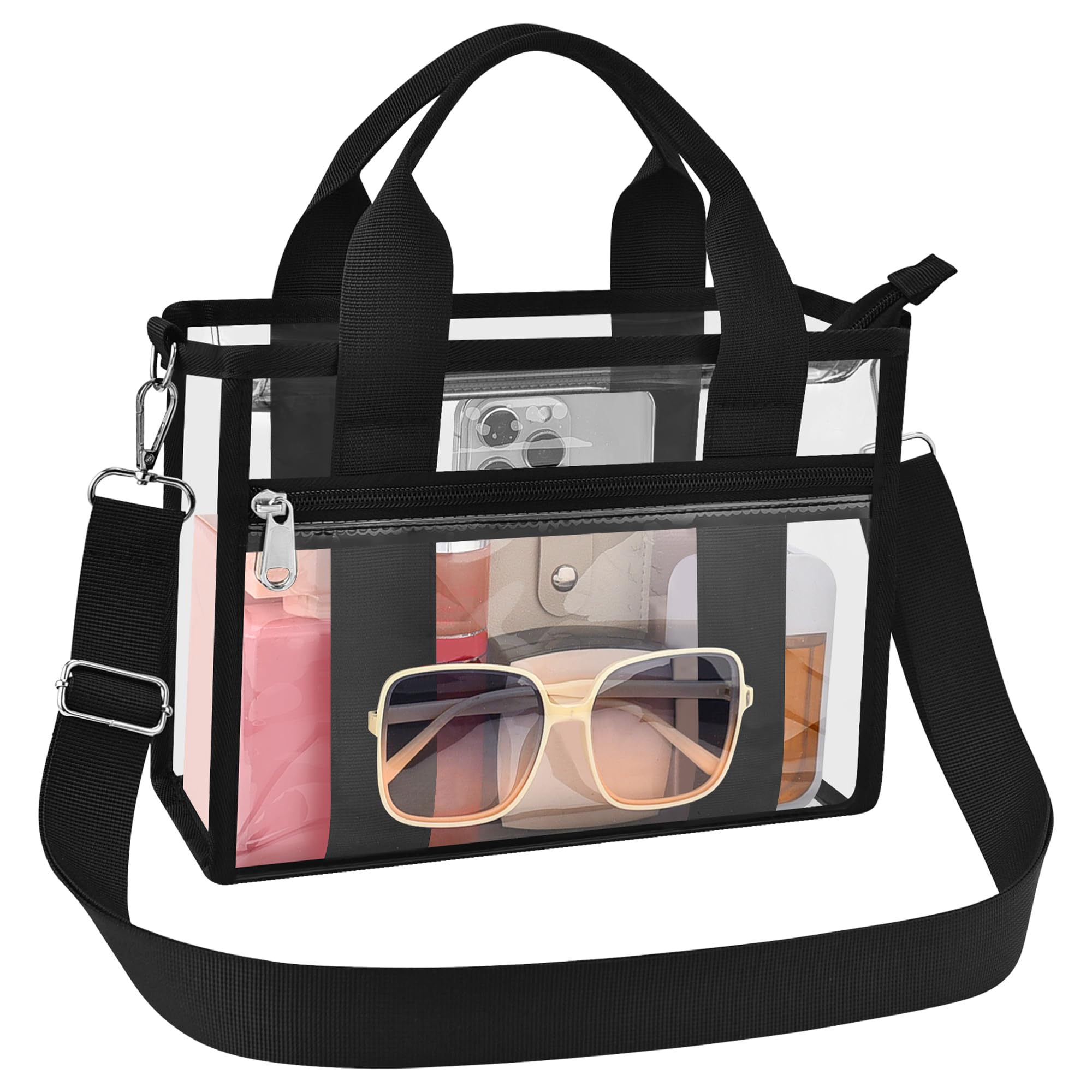 USPECLARE Clear Bag for Stadium Events Clear Sports Fan Messenger Bag Purse for Concert Festivel Outdoor Events-XLarge