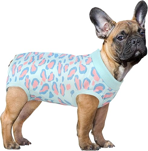 Miniatura 20 de SAWMONG Paquete de 2 trajes de recuperación para perros después de la cirugía, traje de recuperación de perros de poliéster suave, traje quirúrgico