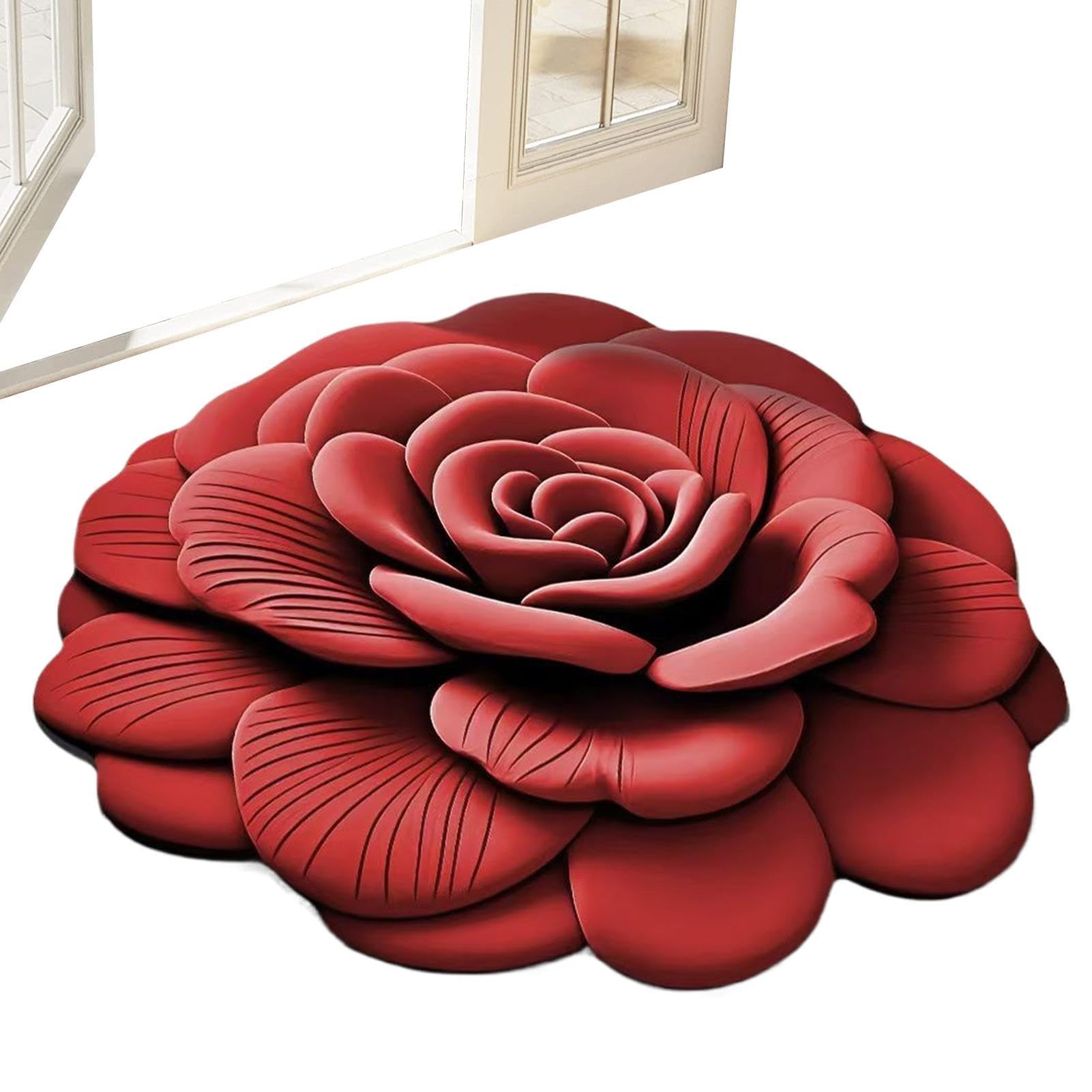 Tappetino Antiscivolo Per Bagno Assorbente Antiscivolo Motivo Floreale 3D | Multiuso Per Zona Ingresso Bagno Soggiorno Camera Cucina Pavimento