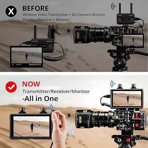 Miniatura 2 de Hollyland Mars M1 - Transmisor inalámbrico mejorado y receptor y monitor, 3 en 1, sistema de transmisión de video inalámbrico SDIHDMI con rango Los