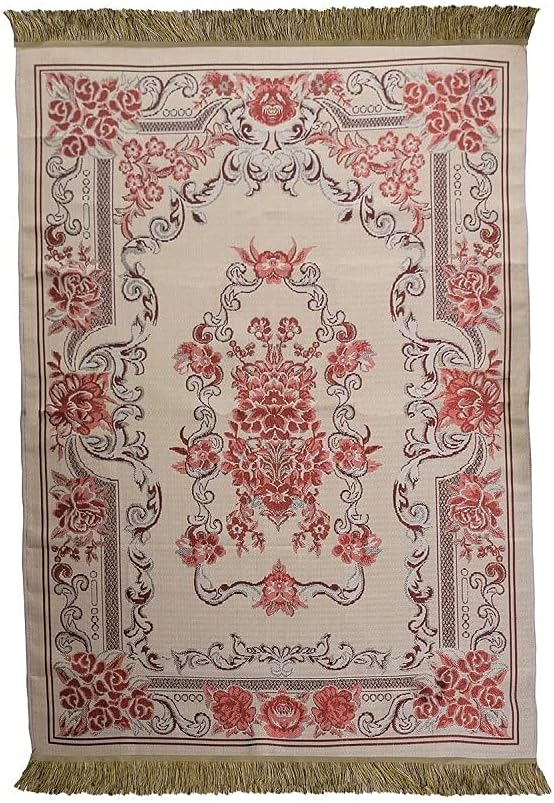 AVIRA HOME Polycotton Soft Floral Print Rectangular Traditional Area Rug (27x45 cm, Rust Red)