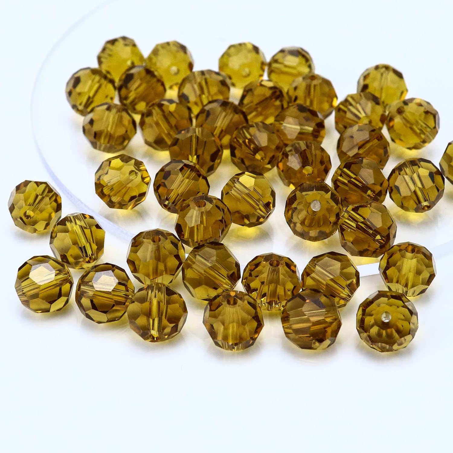 FAMLEAF 10mm 70Pcs Crystal Glass Beads, Glass Beads for