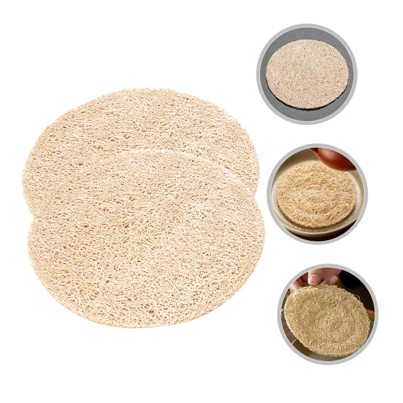 PRETYZOOM 10piezas Posavasos De Té Multiuso Cojines De Taza De Té Antideslizantes Funda Natural De Luffa Adecuados para Casa Oficina