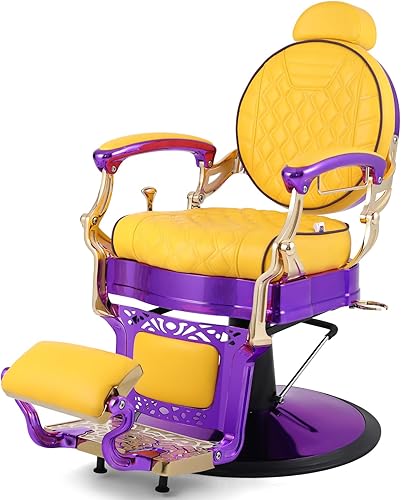 Artist hand Silla de peluquero retro, sillas de peluquería resistentes, silla de salón vintage, silla reclinable hidráulica, amortiguación