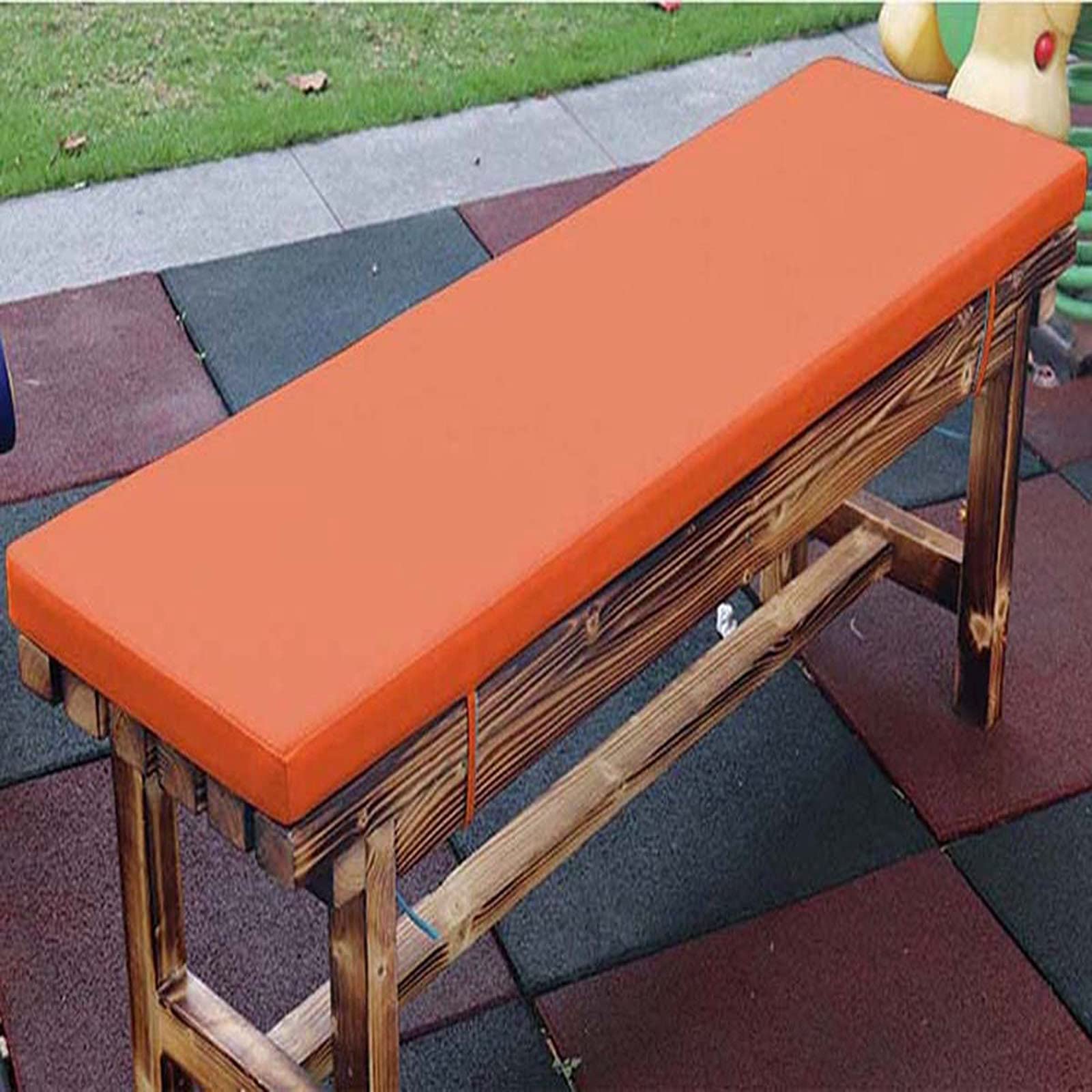 Cuscino lungo per panca da giardino 2/3 posti resistente all'acqua per interni ed esterni, tappetino per sedile di panca spesso 5 cm, cuscino antiscivolo per divano e sedia (grigio, 180 × 40 cm)