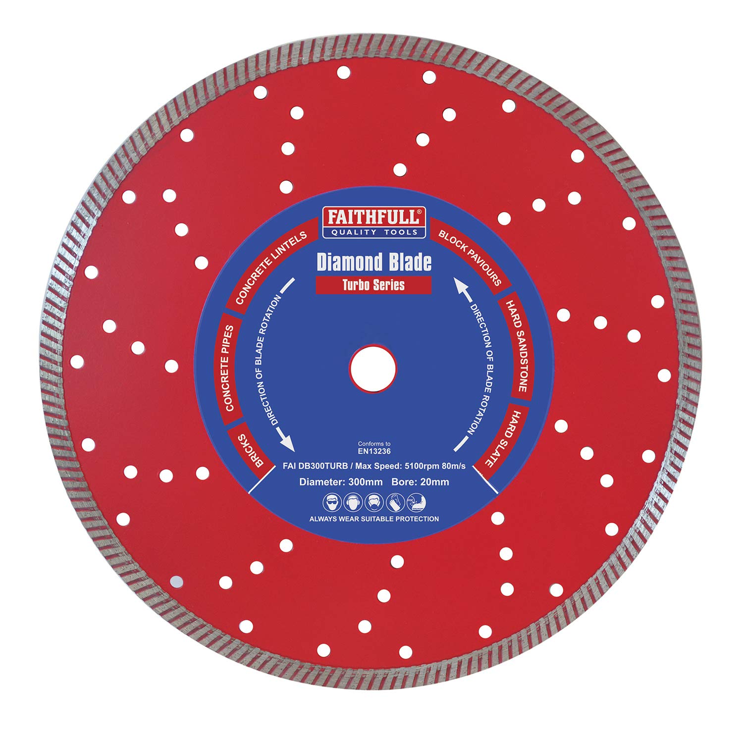Faithfull DB115ALL - Hoja de diamante (115 x 22 mm), DB300TURB