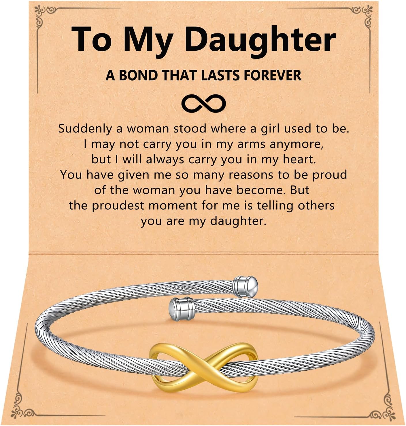 Infinity Bracelet for Daughter,Valentines Birthday Day Gifts