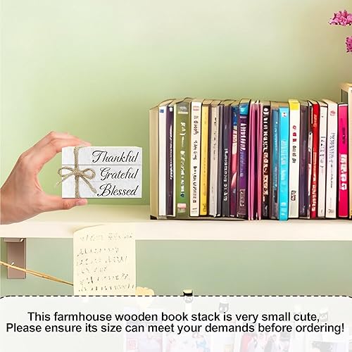 Miniatura 2 de Libros decorativos para decoración del hogar, pilas de libros de madera para decoración de mesa, libros de decoración bendecidos agradecidos para