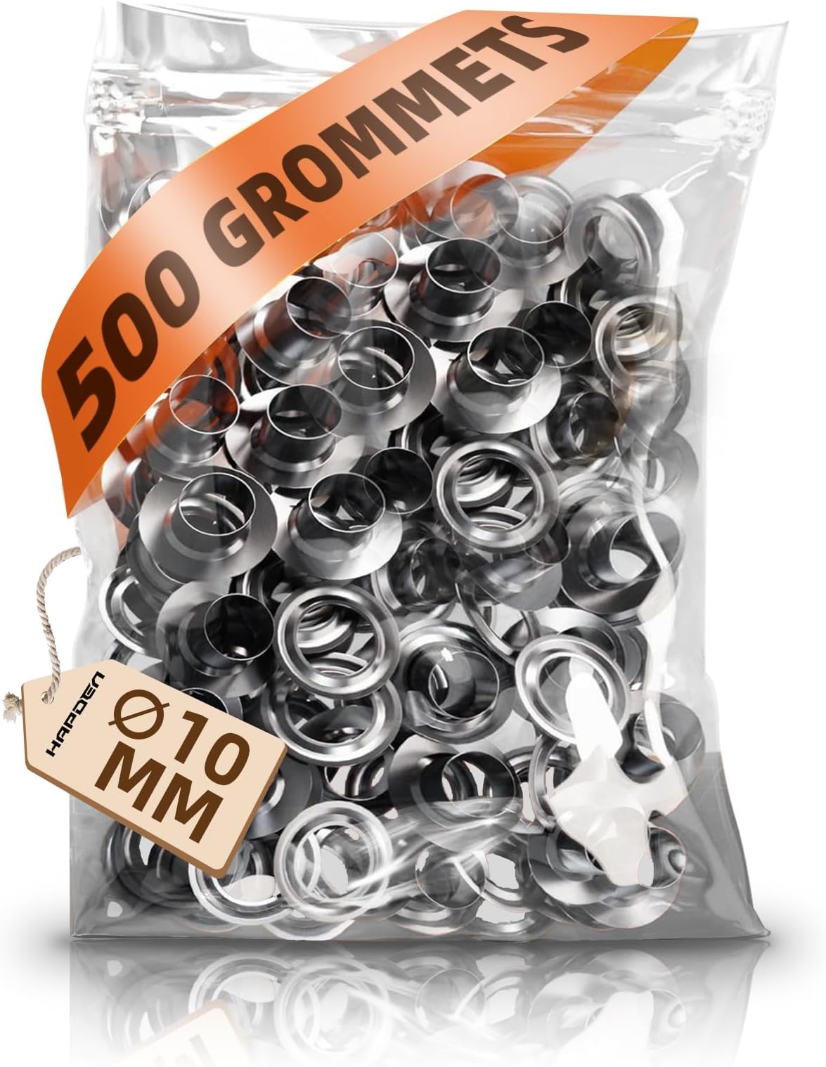 3/8 Inch Grommets for Grommet Tool, 10mm Grommet Tool Kits,500 Sets Grommet Refill for Grommet Kit