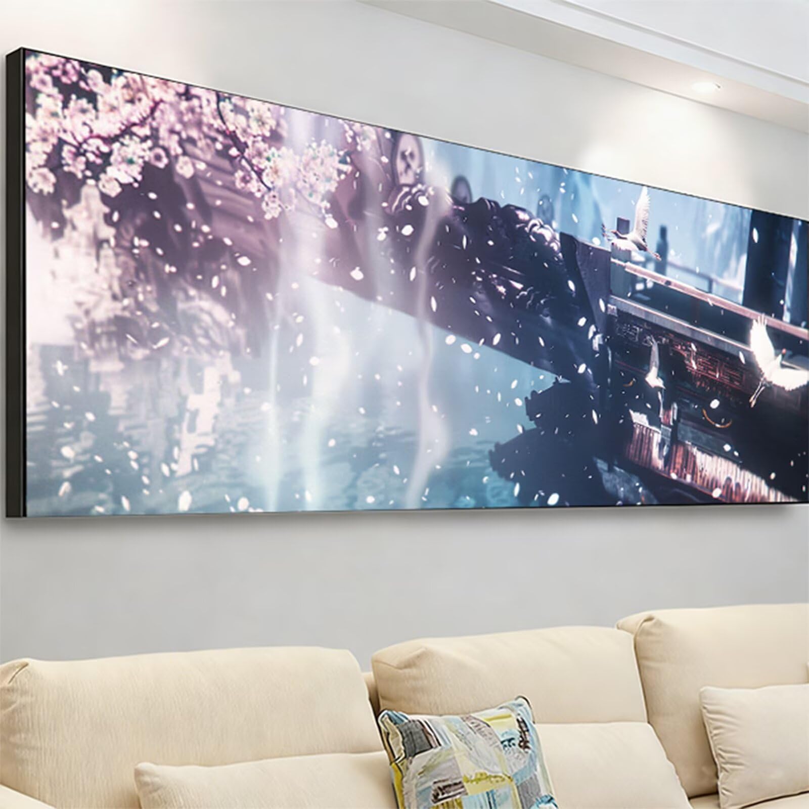 Diamentowe malowanie dla dorosłych, 5D diamentowe rysunki kwiaty wiśnia diament sztuka płatek duży obraz diamentowy, DIY DIY rzemiosło dorosłe, 150x50cm haft krzyżykowy diament płótno, dekoracja
