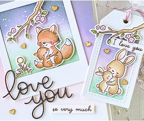 Miniatura 3 de Juego de sellos y troqueles de animales para hacer tarjetas, sellos transparentes y troqueles de corte de metal para álbumes de recortes,