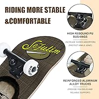 Vista 3 de Sefulim 31 x 8 Inch Complete Skateboard 7 Layer Canadian Maple Double Kick Deck Concave Cruiser Trick Skateboard for Boys Girls Teens Adults Beginner