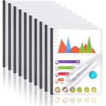 Report Covers with Sliding Bar, Clear Report Covers for A4 and Letter Size Paper, Resume Covers Presentation Folders File Document Binder for School Business, 70 Sheet Capacity