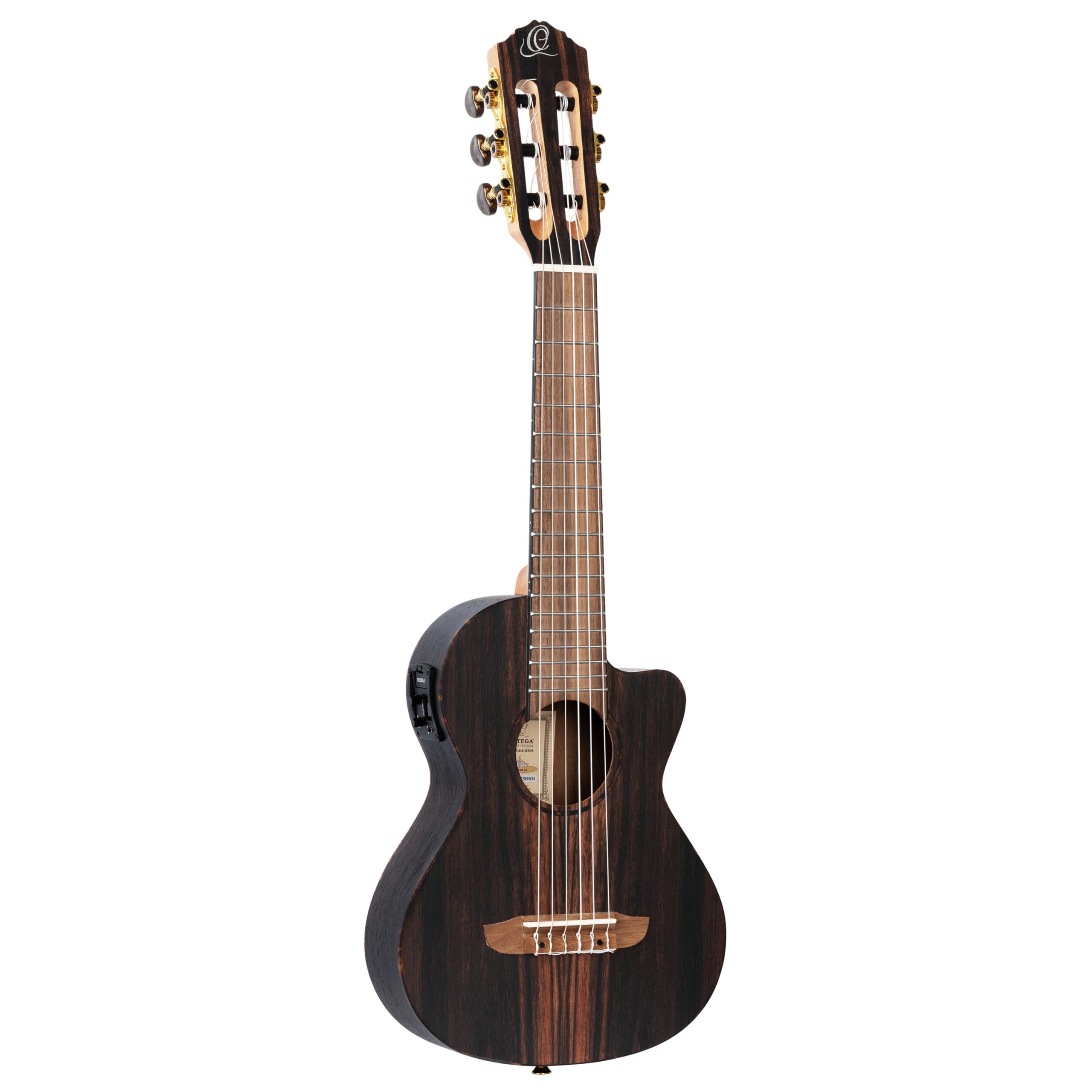 Ortega Guitars Travel Guitar elettro-acustica - Mini/Travel Series - Guitarlele 6 corde - Ebony, Mahogany (RGL5EB-CE)