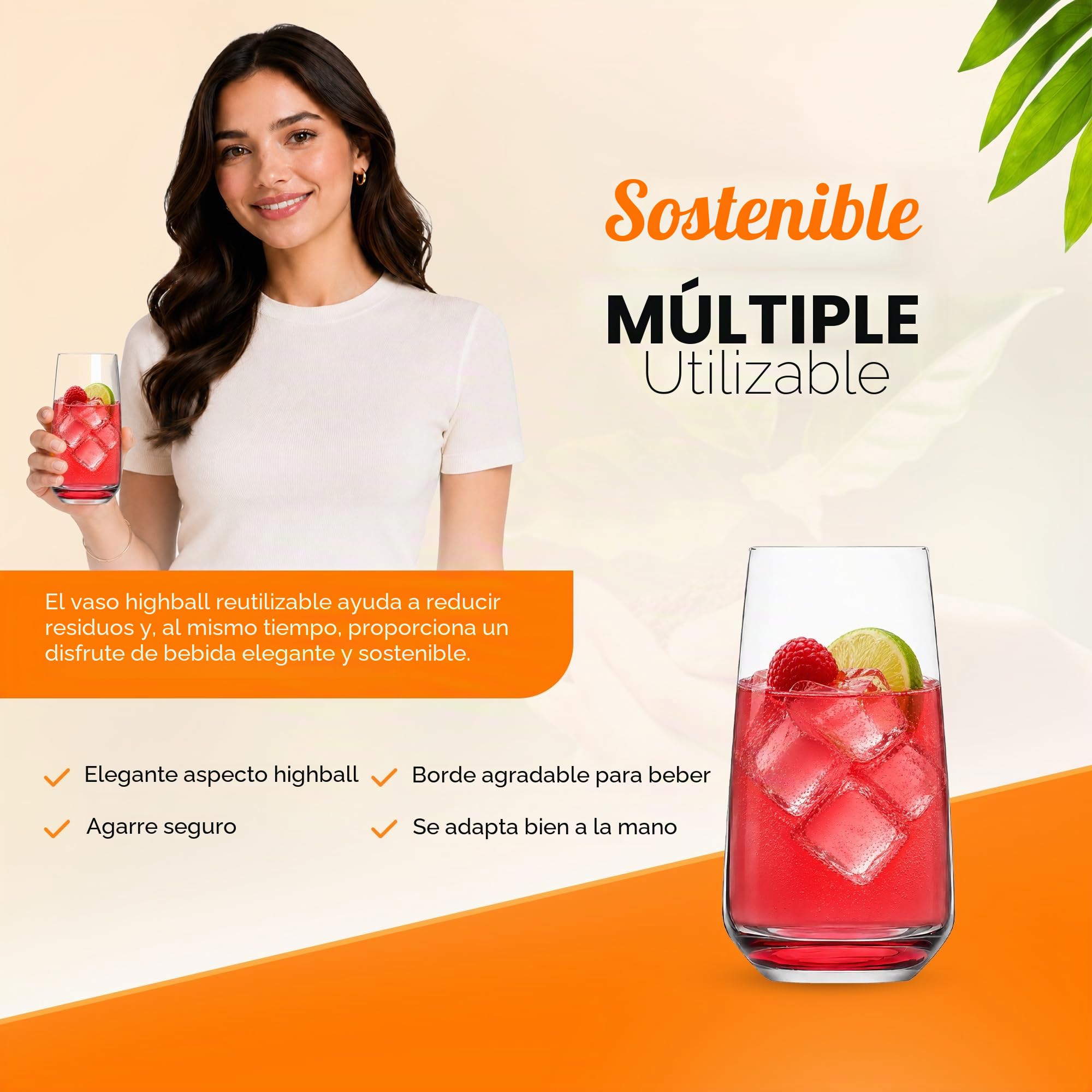 LAV Modern Vasos de Cristal Agua con Base de Colores, Copa de Coctel Set 6 480ml 100% SIN PLOMO Vasos Largos Vasos Altos de Vidrio, Vasos Zumo, Vasos Grandes Cristal Vaso Cocktail, Mojitos