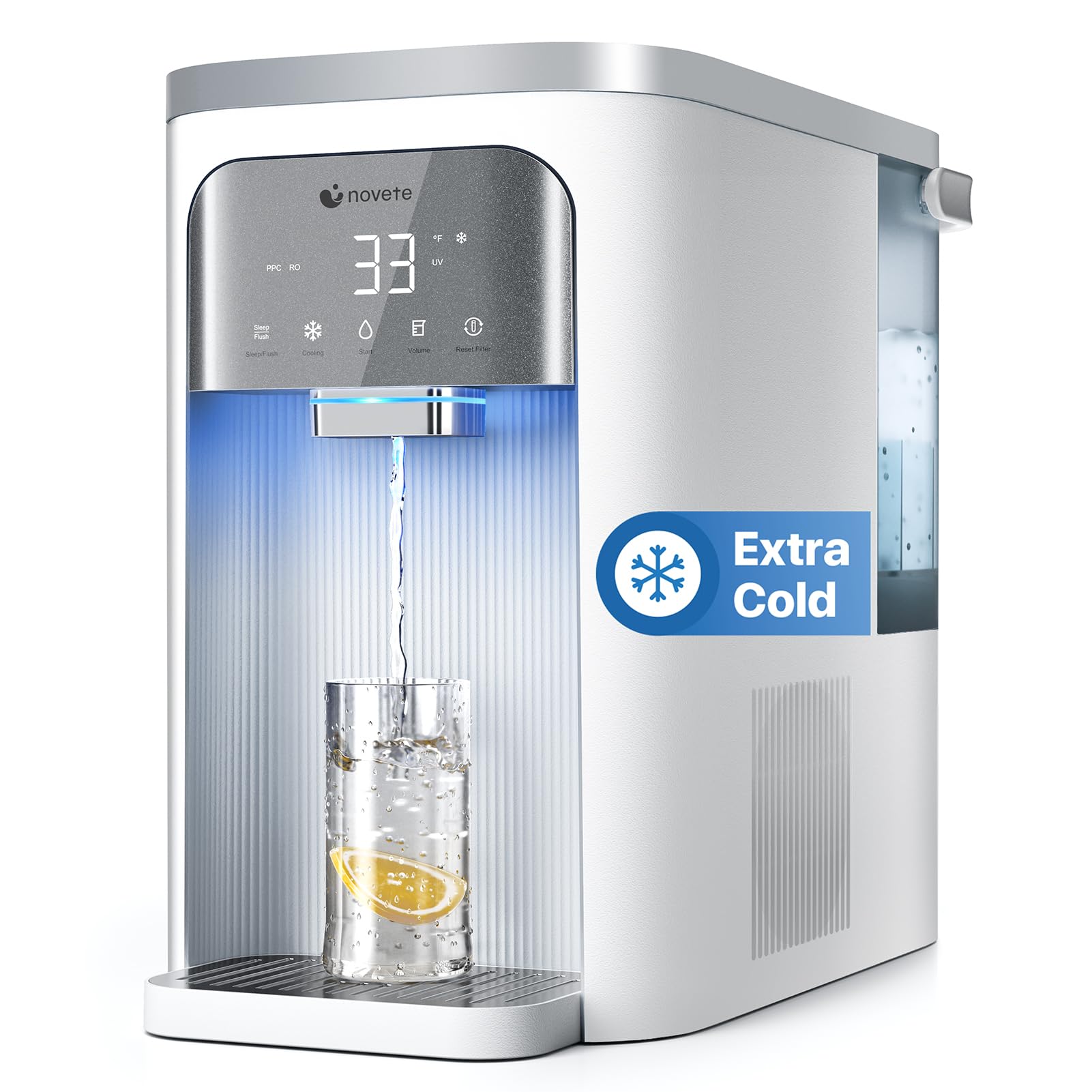 Photo 1 of **FOR PARTS ONLY/ NON-FUNCTIONAL** NOVETE Reverse Osmosis Water Filter Countertop, UV Cold Water Down to 32?, NSF/ANSI 42/58 Certified, 4:1 Pure to Drain, No Installation Needed, 8-Stage RO Water Filtration System, CRF1A-QS, Black