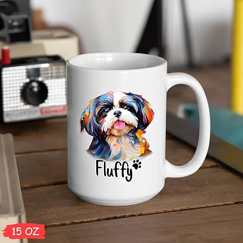 Miniatura 5 de Shih Tzu - Taza de café para perros, tazas coloridas para amantes de los perros, taza personalizada para perros Shih Tzu con nombre, taza colorida