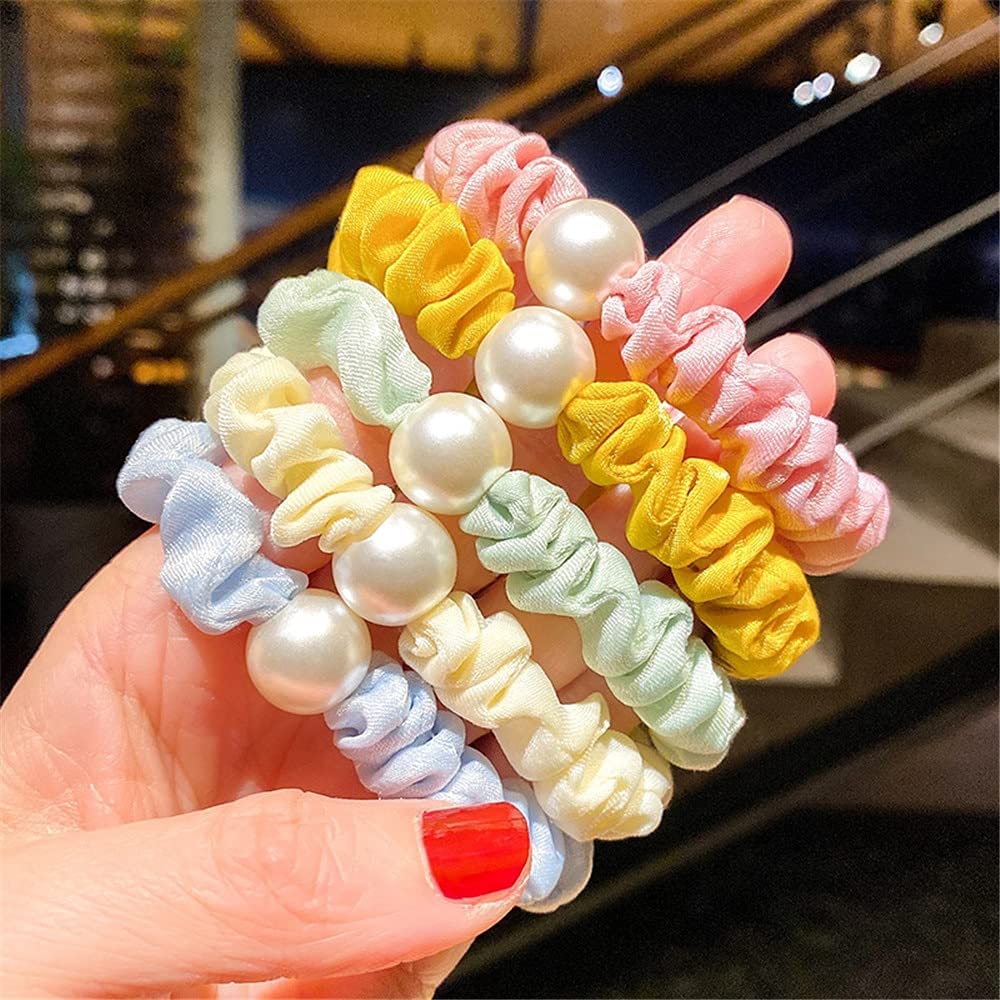 ASG Pearl Hair Ties Hair Scrunchies Hair Ring with Beads Hair Bands Ropes Hair Elastic Bracelet Ponytail Holder Korean Hair Accessories Gift for Women and Girls 5 Pack (B0B8N3LMY7) Amazon Price History, Amazon Price Tracker