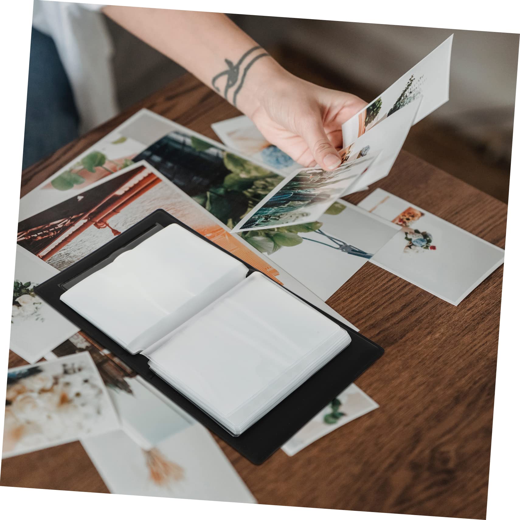 VINTORKY 3 Inch Heart Hollow Mini Photo Album Small Photo Album Holder for Present 32 Pockets Fashion Design for Travel Wedding Birthday