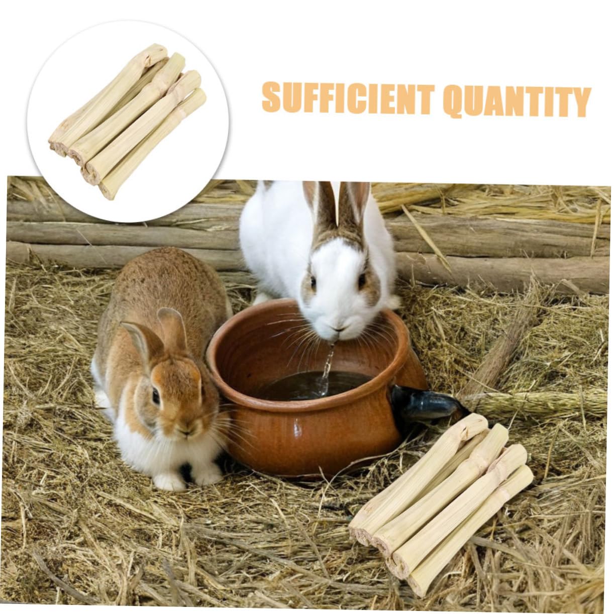 ibasenice Bâtonnets à Mâcher Bambou pour Rongeurs Jouets Dentaires Naturels pour Chinchillas Cochons et Hamsters Snack Interactif Écologique et Facile à Nettoyer
