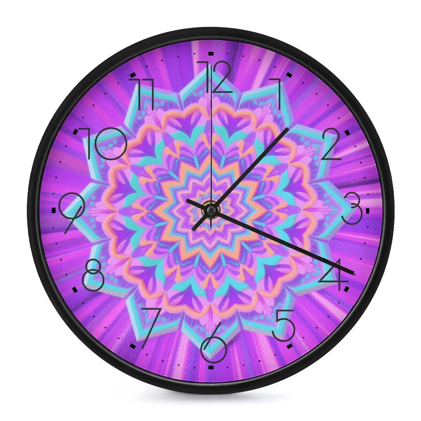 Horloge murale moderne mandala au design épuré et finitions soignées pour bureau et maison