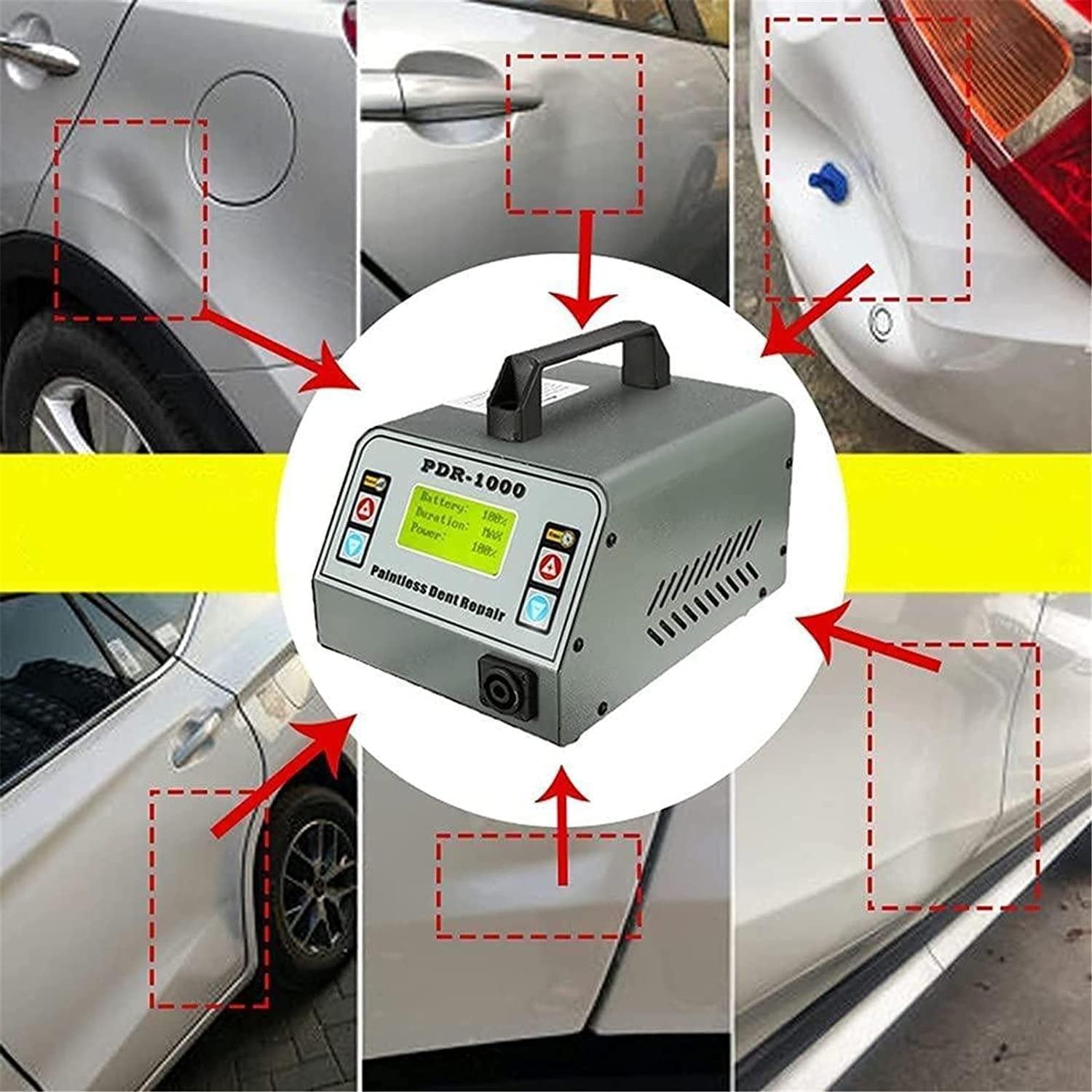 Zestaw do usuwania wgnieceń, zestaw do naprawy wgnieceń samochodowych, 1000 W, 110 V/220 V, PDR, narzędzia do usuwania wgnieceń, zestaw narzędzi do usuwania wgnieceń w samochodzie