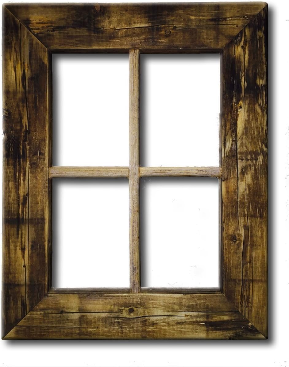 Primitive Rustic Weathered Wood Window Frame