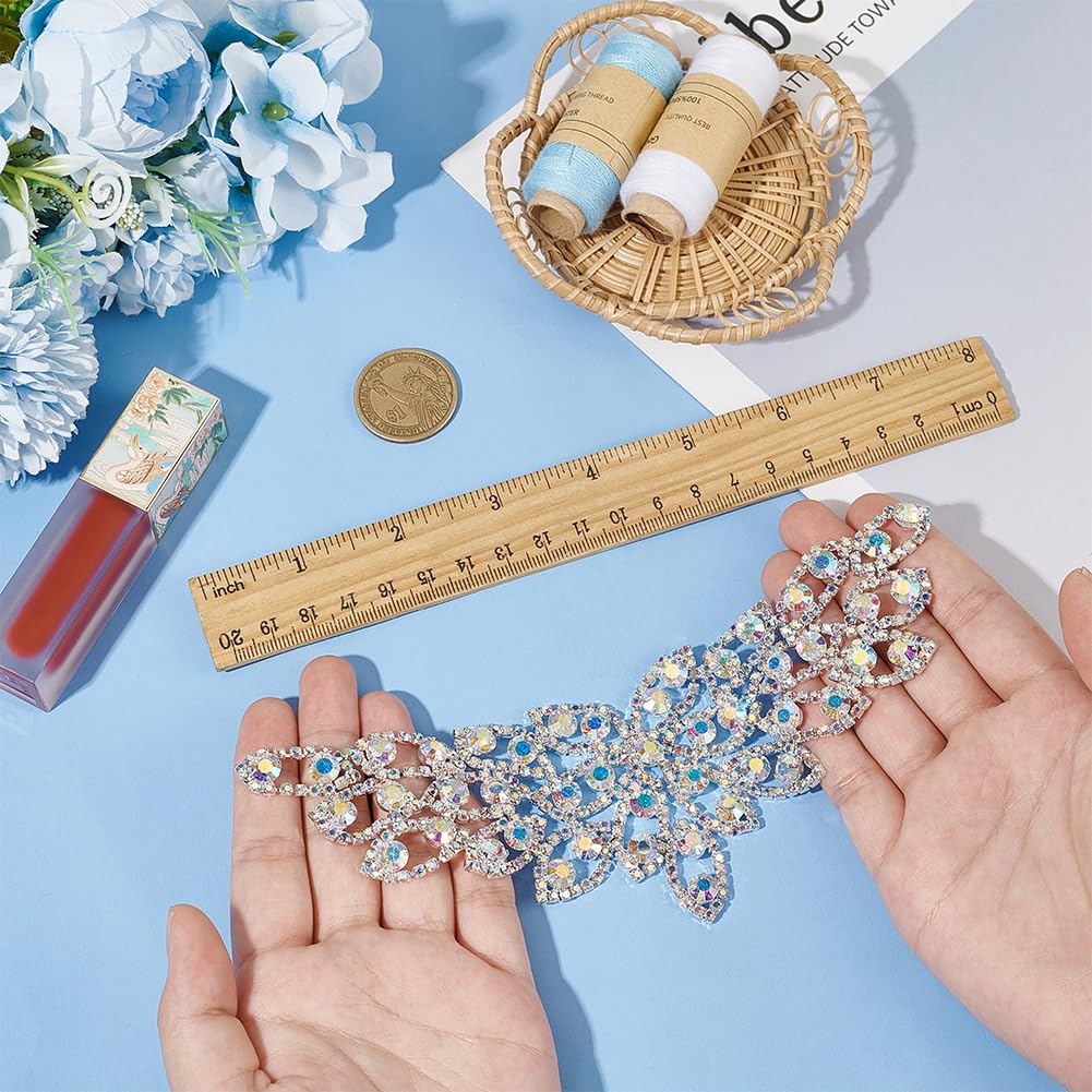 FINGERINSPIRE 3Pcs Applique En Strass En Verre Et Feutre Croisé Patchs