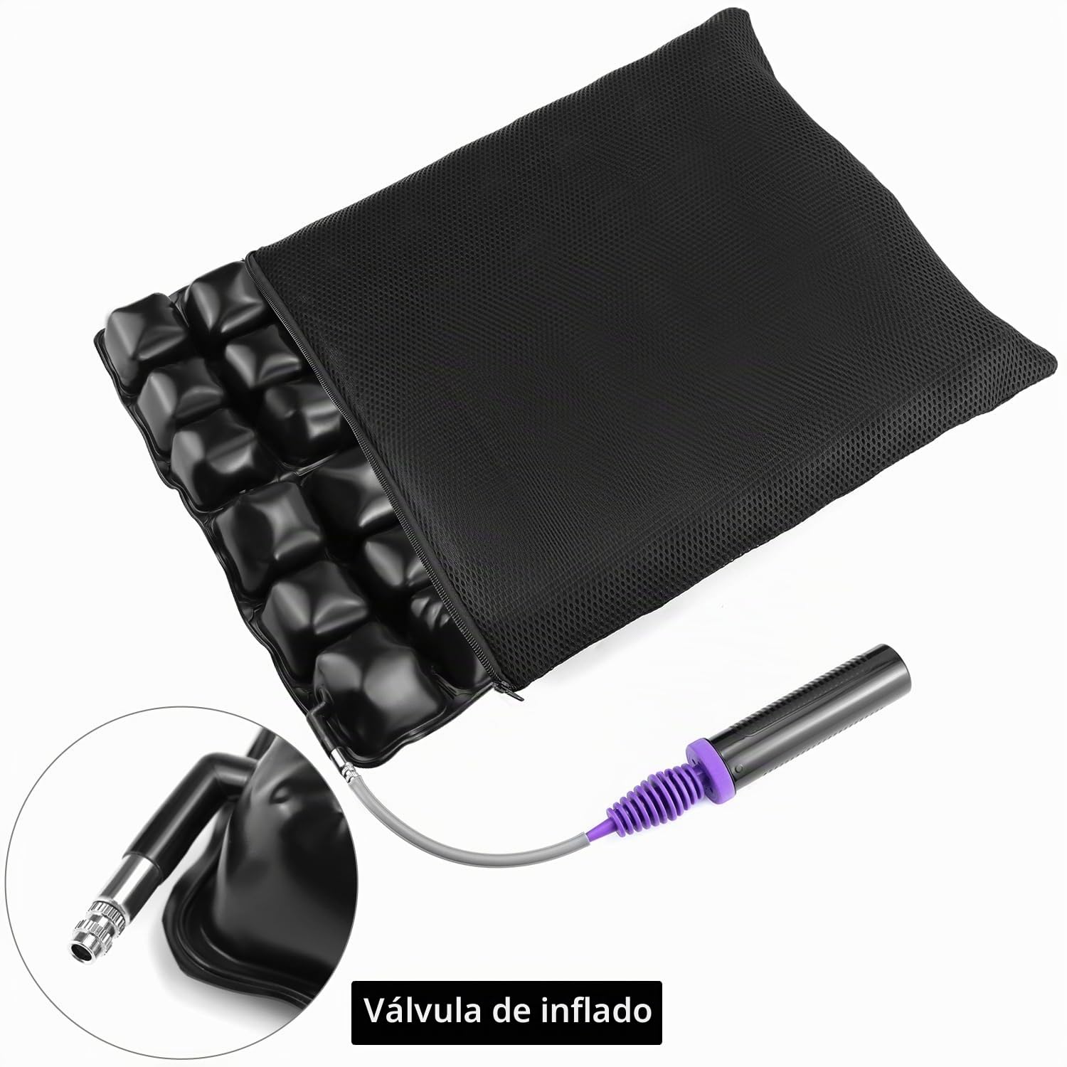QWORK® Cojín Antiescaras, Cojín para Asiento de Silla de Ruedas, Cojin Antiescaras para Sillon, 40X40CM Cojín de Burbujas de Aire
