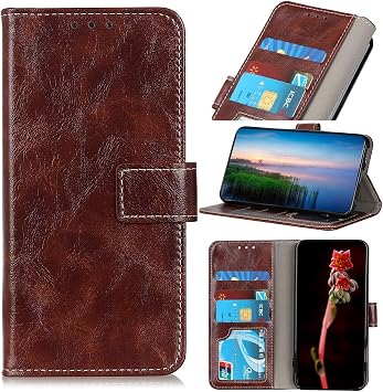 Asus Zenfone 9 /10 対応 手帳型 PUレザー ケース カード収納 スタンド機能付き マグネット式 財布型 YBLFGFM 茶