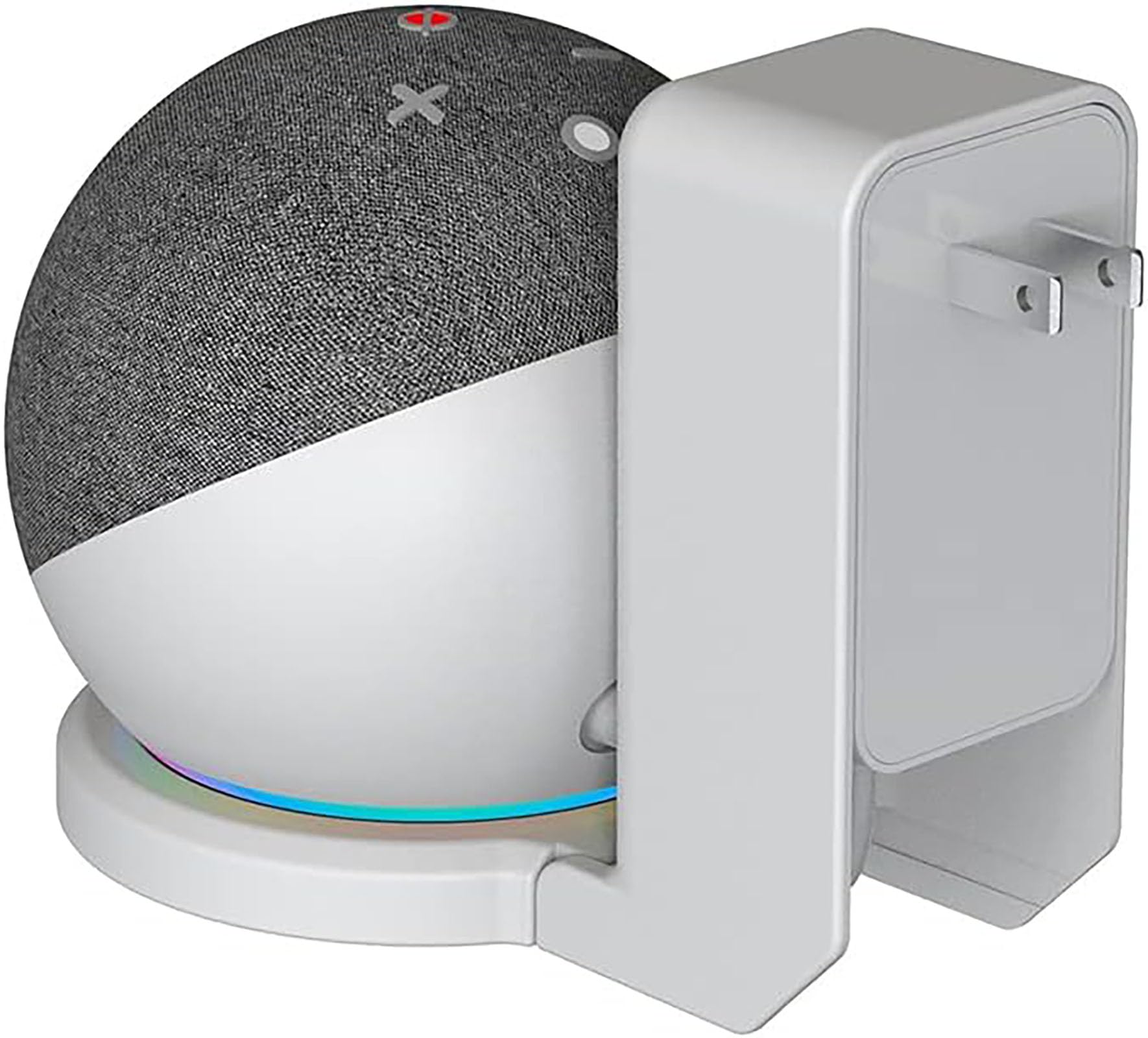 ELLENNE SUPPORTO DA MURO ECHO DOT 4a 5a GENERAZIONE SALVASPAZIO NASCONDERE CAVI SENZA VITI BIANCO