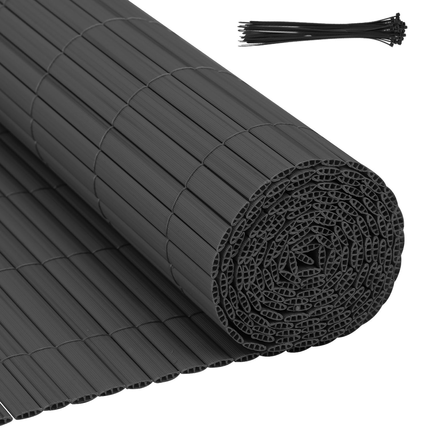 Gimisgu Brise-vue en PVC - 90 x 400 cm - Brise-vue standard - Protection contre le vent - Résistant aux intempéries - Pour jardin, balcon, anthracite