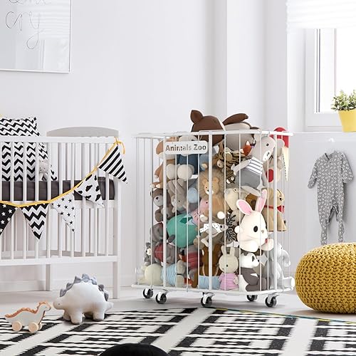 Miniatura 5 de Organizador de animales de peluche de 300 litros, organizador de almacenamiento de juguetes de peluche, contenedores de almacenamiento de juguetes