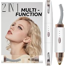 BUV 2025 Upgraded Heated Eyelash Curler - 2-in-1 USB Rechargeable Electric Eyelash Curler & Eyebrow Trimmer, Fast Heating In 6s, Anti-Burn Design, 24H Long-Lasting Effect For Women, White
