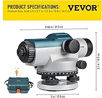 Vista 7 de VEVOR Nivel Óptico Automático 24X Kit de Nivel Óptico Automático de Alta Precisión Medición de Nivel de Altura/Distancia/Ángulo Nivel