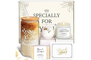 Thank You Gifts for Women - Glass Cup with Thank You Card