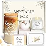 Thank You Gifts for Women, Teacher Appreciation Gifts, Employee Appreciation Gift for Coworkers Employees Teachers Nurse Secretary w Thanks Cards, Awesome Glass Cup