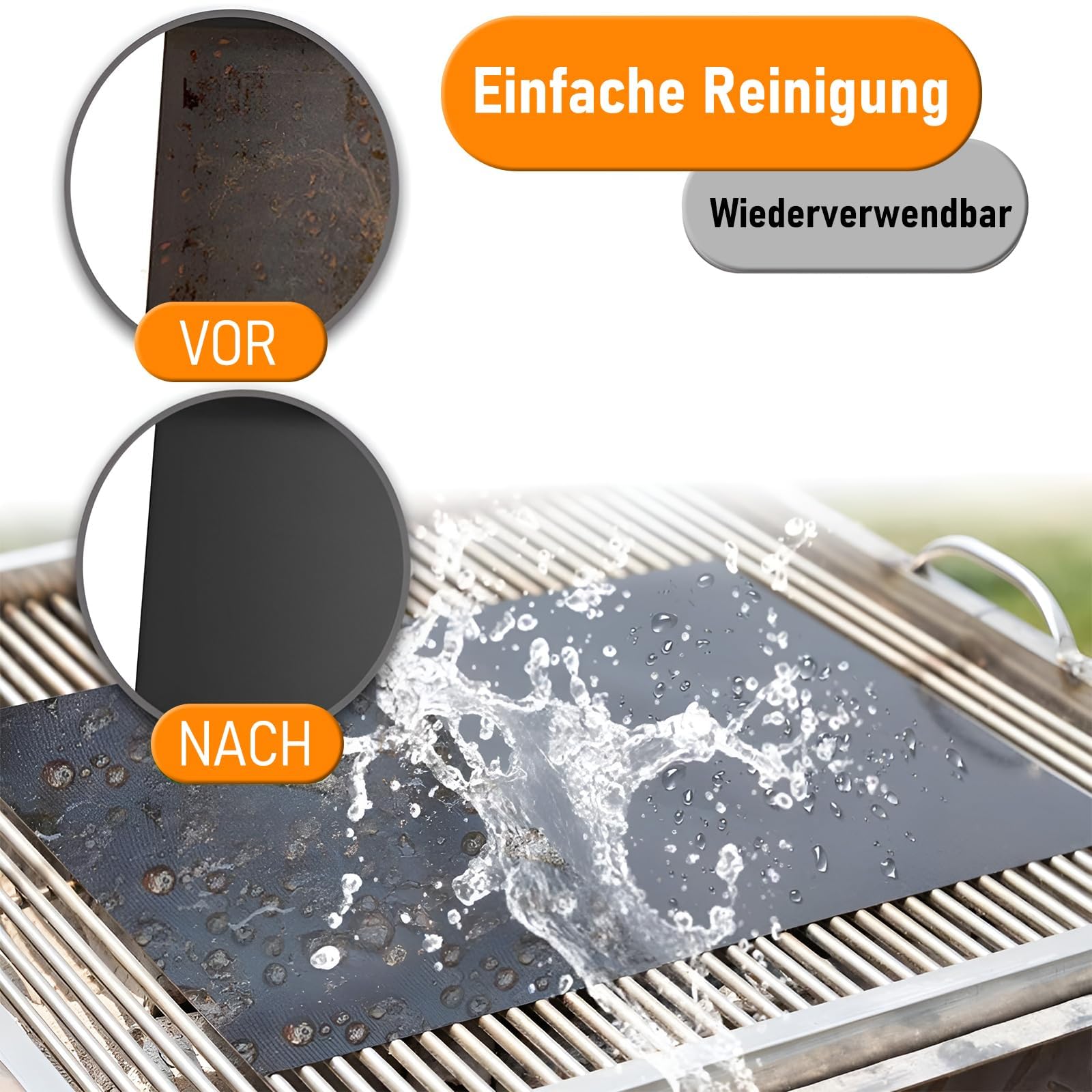 BBQ-grillmat, 40 X 300 Cm, Extra Grote Grillmatten, Op Maat Te Snijden Grillplaat Herbruikbaar Bakpapier Anti Aanbaklaag Teflon Bakfolie Voor Ga