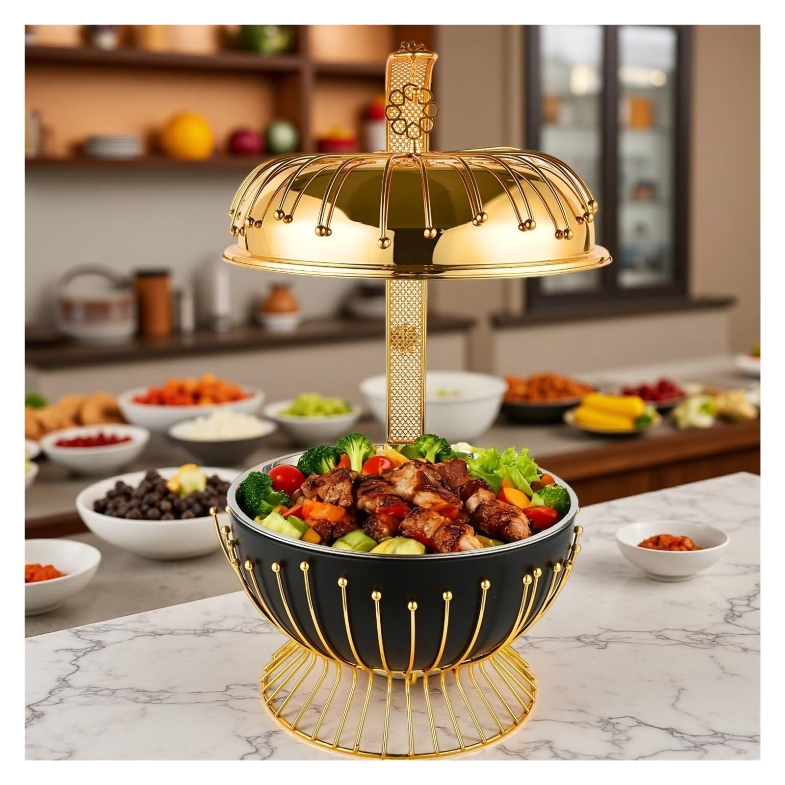 Scaldavivande Rotondi con Coperchio sospeso Cucina a Buffet | Forniture for catering espositori for buffet for matrimoni, feste, catering ed eventi